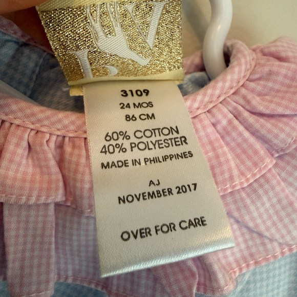 PA Classics Blue and Pink Gingham Dress - Picture 4 of 4